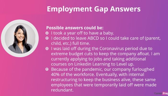 Employment gap common reasons